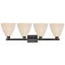 2_Natural Ballston Dome 36"W 4 Light Black Bath Light w/ Fiber Shade more views