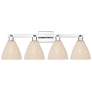 1_Natural Ballston Dome 36"W 4 Light Chrome Bath Light With Fiber Shade