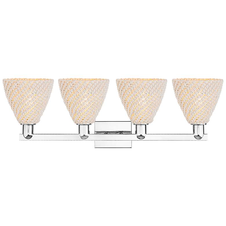 Image 2 Natural Ballston Dome 36"W 4 Light Chrome Bath Light With Fiber Shade more views