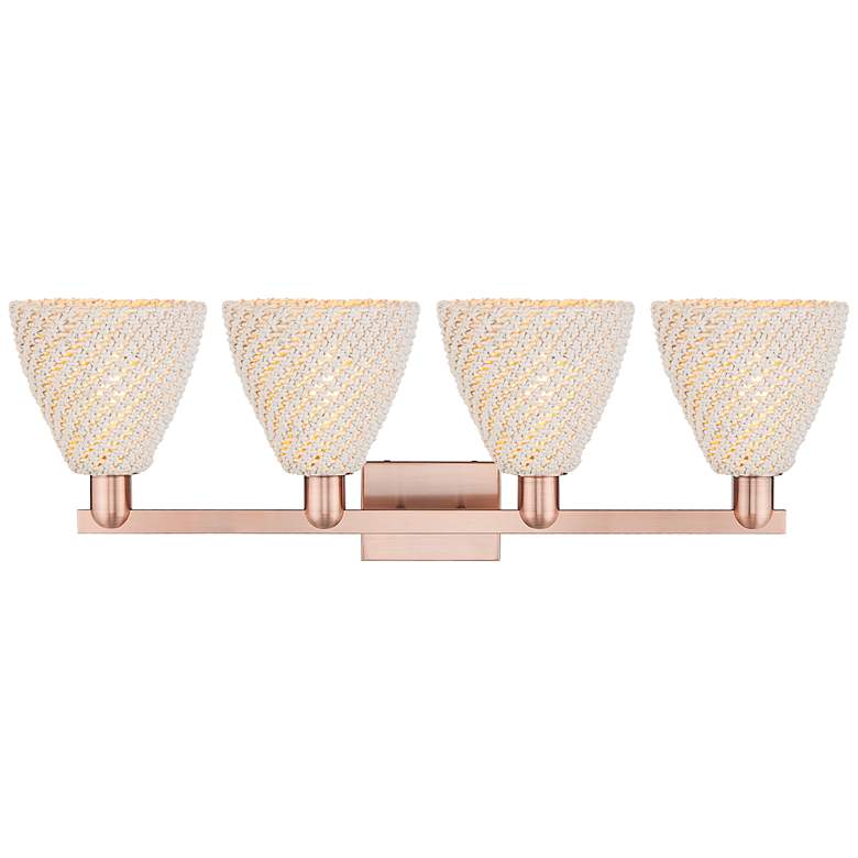 Image 2 Natural Ballston Dome 36"W 4 Light Copper Bath Light With Fiber Shade more views