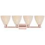 2_Natural Ballston Dome 36"W 4 Light Copper Bath Light With Fiber Shade more views