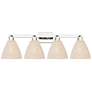 1_Natural Ballston Dome 36"W 4 Light Nickel Bath Light w/ Fiber Shade