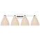 Natural Ballston Dome 36"W 4 Light Nickel Bath Light w/ Fiber Shade