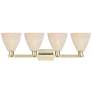 2_Natural Ballston Dome 36"W 4-Lt Antique Brass Bath-Lt w/ Fiber Shade more views