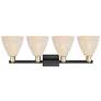 2_Natural Ballston Dome 36"W 4-Lt Black Brass Bath-Lt w/ Fiber Shade more views