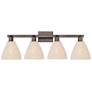 1_Natural Ballston Dome 36"W 4-Lt Oil Rubbed Bronze Bath-Lt w/ Fiber Shade