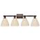 Natural Ballston Dome 36"W 4-Lt Oil Rubbed Bronze Bath-Lt w/ Fiber Shade