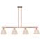 Natural Ballston Dome 48"W 4-Lt Copper Stem Island-Lt w/ Fiber Shade