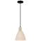 Natural Ballston Dome 8"W Black Brass Cord Mini Pendant w/ Fiber Shade