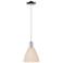 Natural Ballston Dome 8"W Chrome Cord Mini Pendant With Fiber Shade