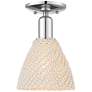 Natural Ballston Dome 8"W Chrome Semi-Flush With Natural Fiber Shade