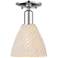 Natural Ballston Dome 8"W Chrome Semi-Flush With Natural Fiber Shade