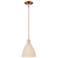 Natural Ballston Dome 8"W Copper Stem Mini Pendant With Fiber Shade