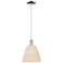 Natural Ballston Dome 9"W Chrome Cord Mini Pendant With Fiber Shade