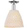 Natural Ballston Dome 9"W Chrome Semi-Flush With Natural Fiber Shade