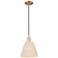 Natural Ballston Dome 9"W Copper Cord Mini Pendant With Fiber Shade