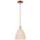 Natural Ballston Dome 9"W Copper Stem Mini Pendant With Fiber Shade