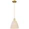 Natural Ballston Dome 9"W Satin Gold Cord Mini Pendant With Fiber Shade