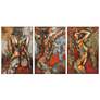 1_Natural Beauty 1, 2 & 3 Mixed Media Iron Hand Painted Dimensional Wall Art