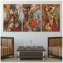 2_Natural Beauty 1, 2 & 3 Mixed Media Iron Hand Painted Dimensional Wall Art more views