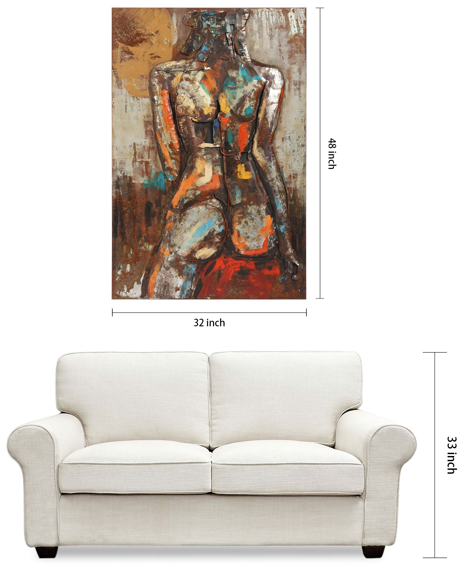 Natural Beauty 1, 2 & 3 Mixed Media Iron Hand Painted Dimensional Wall Art