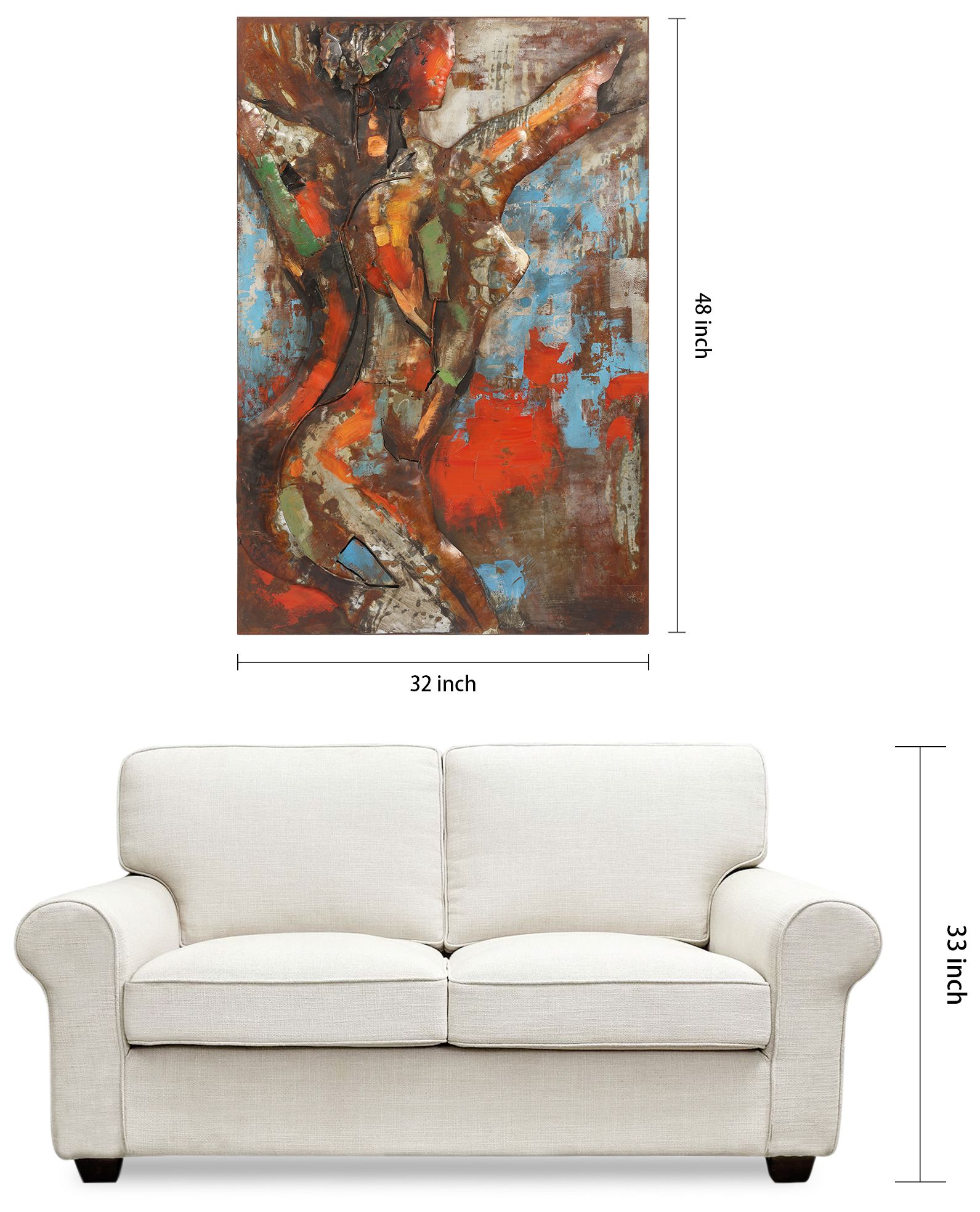 Natural Beauty 1, 2 & 3 Mixed Media Iron Hand Painted Dimensional Wall Art