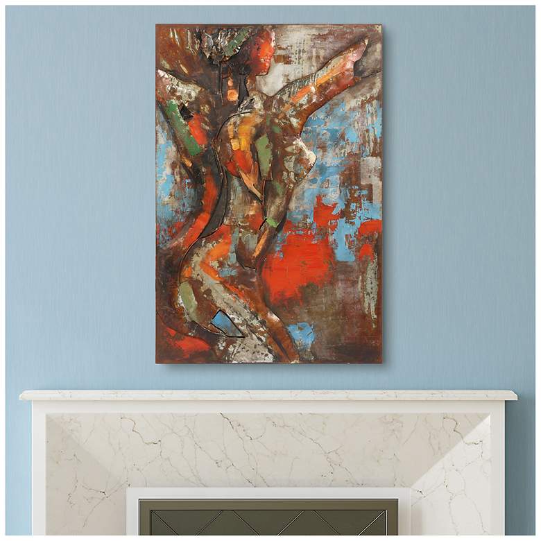 Image 3 Natural Beauty II" Mixed Media Iron Hand Painted Dimensional Wall Art more views