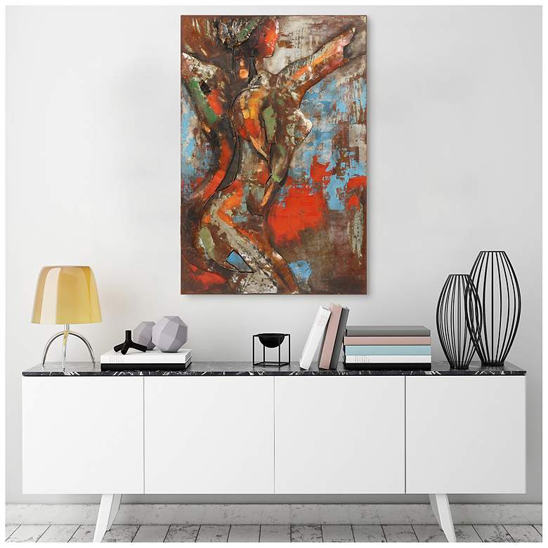 Image 4 Natural Beauty II" Mixed Media Iron Hand Painted Dimensional Wall Art more views