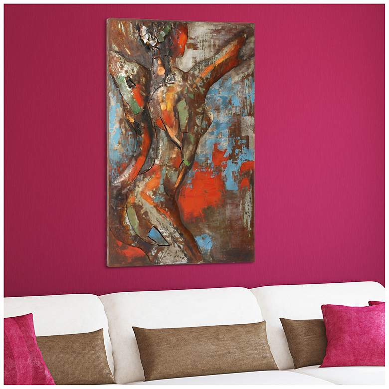 Image 5 Natural Beauty II" Mixed Media Iron Hand Painted Dimensional Wall Art more views