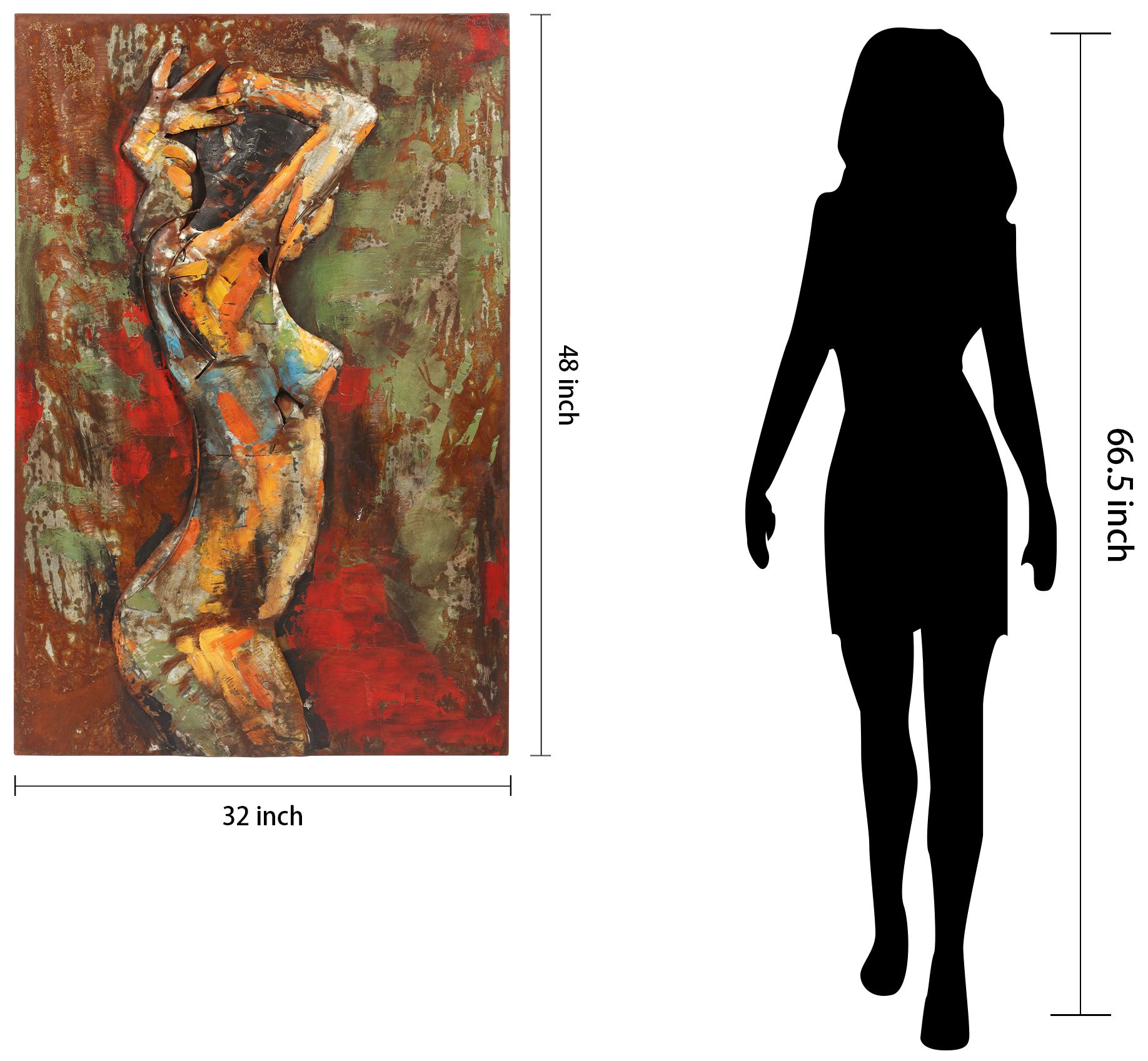 Natural Beauty III" Mixed Media Iron Hand Painted Dimensional Wall Art