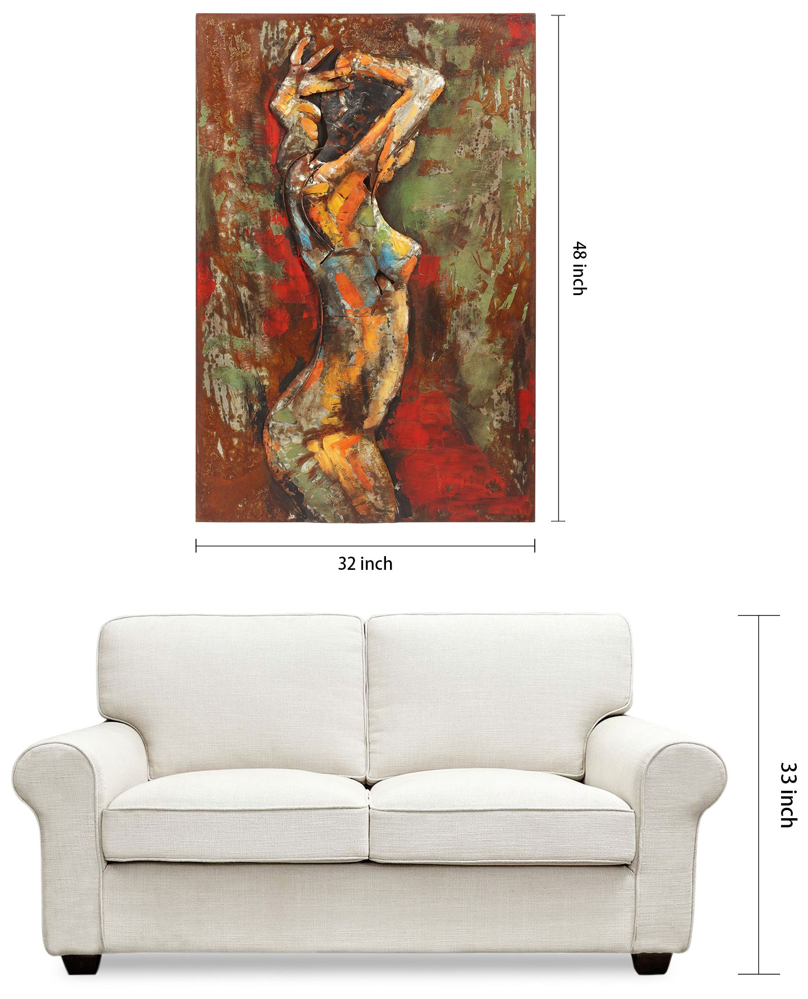 Natural Beauty III" Mixed Media Iron Hand Painted Dimensional Wall Art