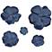Natural Blue Ceramic Floral 5-Piece Wall Tray Set