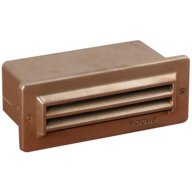 Image 1 Natural Brass 8 1/4 inch Wide 3-Louver Step/Brick Light
