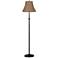 Natural Burlap Bell Bronze Adjustable Floor Lamp