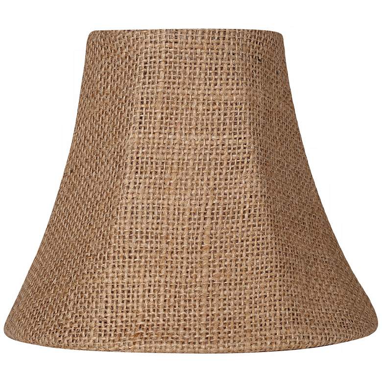 Image 1 Natural Burlap Bell Lamp Shade 3x6x5 (Clip-On)