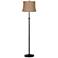 Natural Burlap Bronze Adjustable Floor Lamp