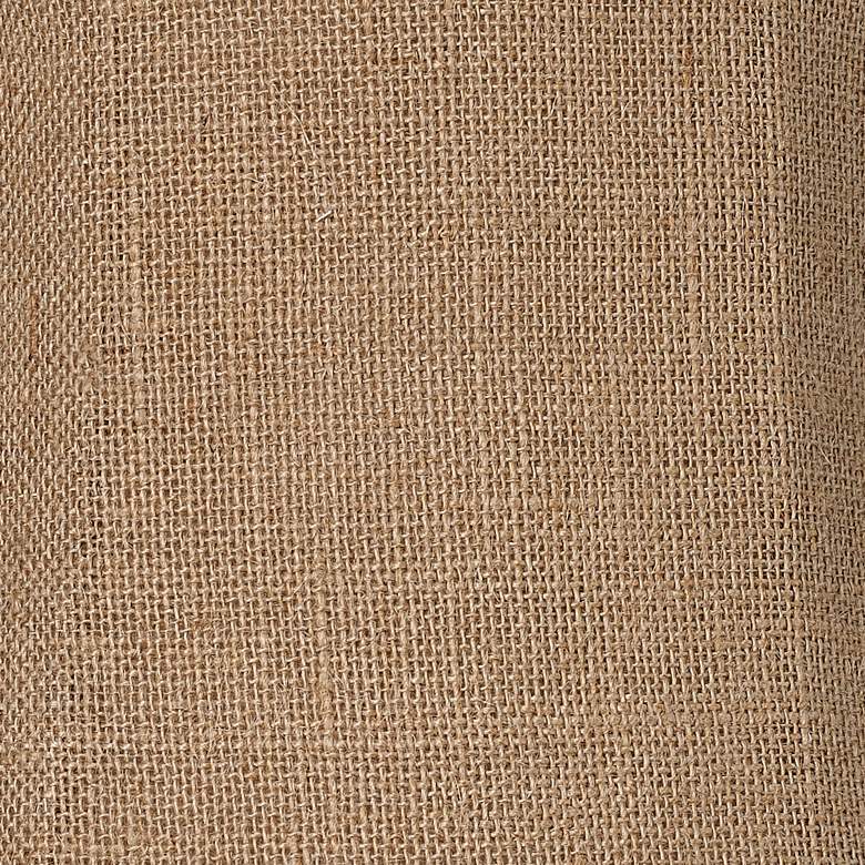 Image 2 Natural Burlap Set of 2 Drum Lamp Shades 10x12x8 (Spider) more views