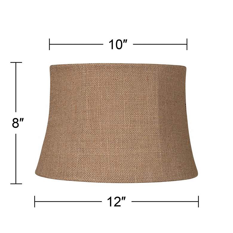 Image 6 Natural Burlap Set of 2 Drum Lamp Shades 10x12x8 (Spider) more views