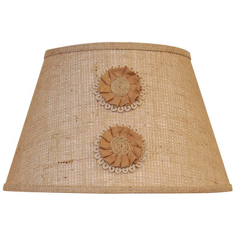 Image 1 Natural Burlap with Floral Appliques Shade 10x16x10 (Spider)