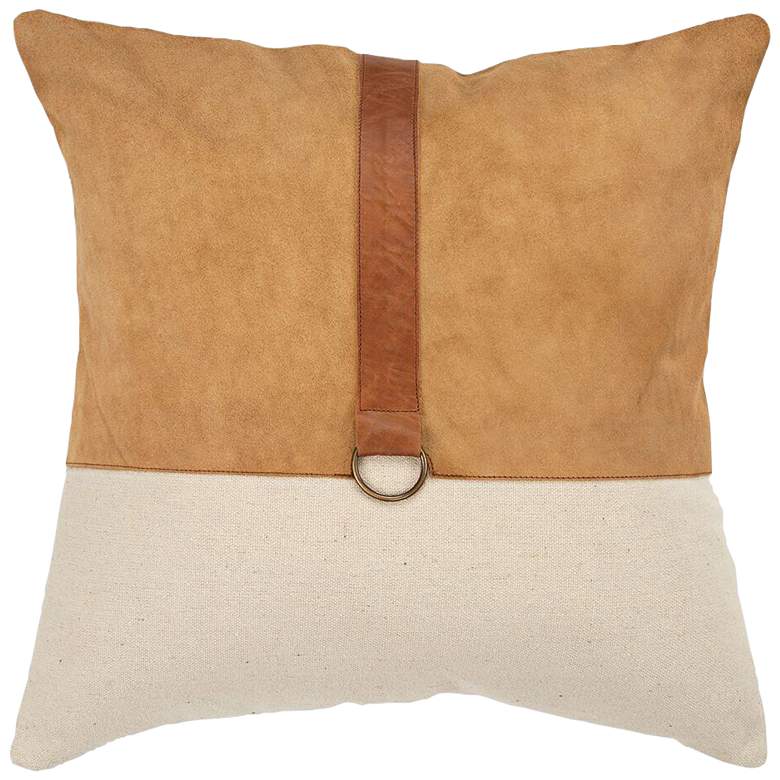 Image 1 Natural Color Block 20 inch Square Decorative Down Filled Pillow