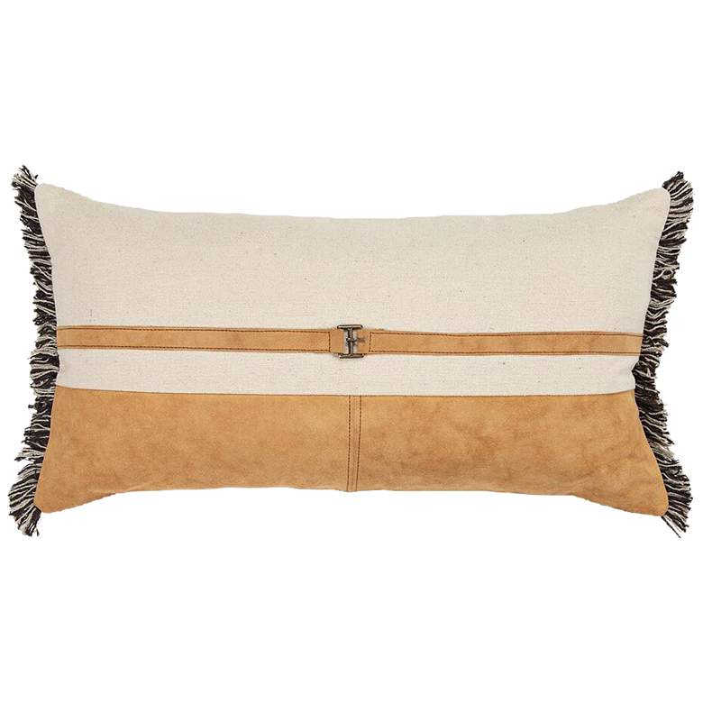 Image 1 Natural Color Block 26" x 14" Decorative Down Filled Pillow