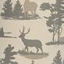 Natural Deer and Pines Drum Lamp Shade 10x10x9 (Spider)