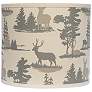Natural Deer and Pines Drum Lamp Shade 14x14x11 (Spider)