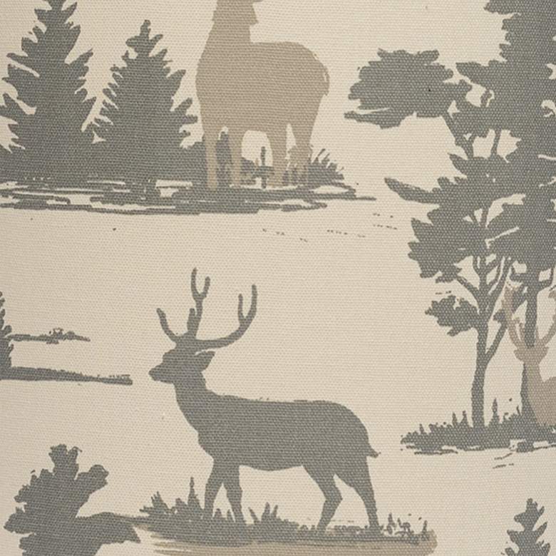 Image 2 Natural Deer and Pines Drum Lamp Shade 14x14x11 (Spider) more views
