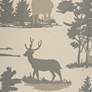 Natural Deer and Pines Drum Lamp Shade 16x16x13 (Spider)