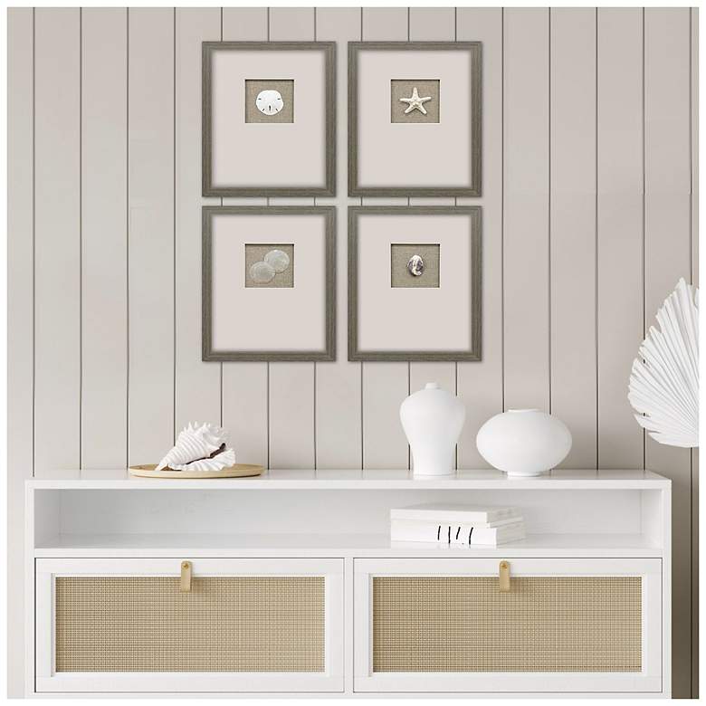 Image 4 Natural Elements 14"W x 18"H Coastal Framed Art Set of 4 more views