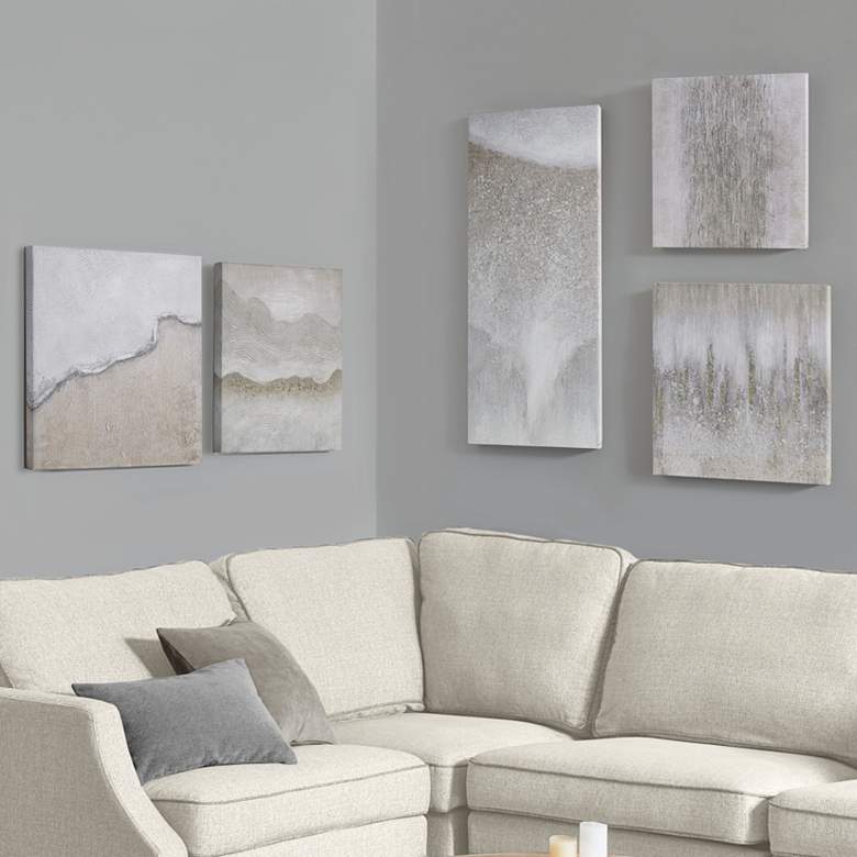 Image 1 Natural Essence 37" High Canvas 5-Piece Wall Art Set
