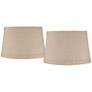 Natural Fabric Set of 2 Drum Lamp Shades 10x12x8 (Spider)