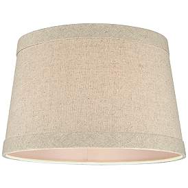 Image4 of Natural Fabric Set of 2 Drum Lamp Shades 10x12x8 (Spider) more views