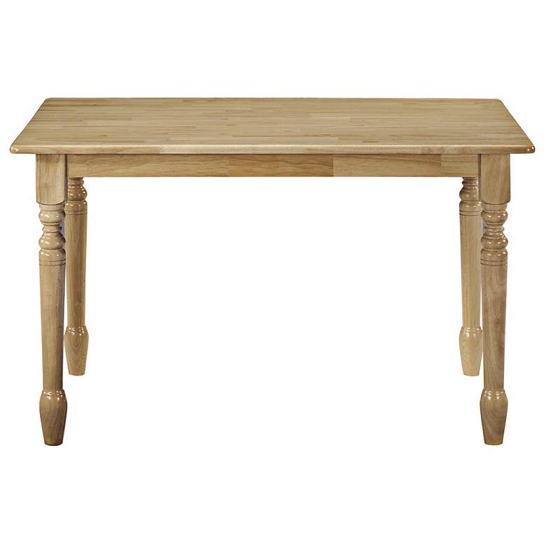 Image 1 Natural Finish Solid Wood Dining Table